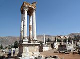 Bekaa Valley 31 The Centre of Anjar Has Four Corinthian Columns Of Tetrapylon Marking The Intersection Of Cardo Maximums and Decumanus Maximus Streets